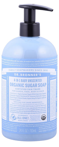 Dr.Bronner's Organic Pump Soap Sugar Baby Unscented-24 Oz