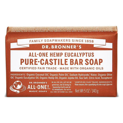 Dr.Bronner's Pure Castile Bar Soap All-One Hemp Eucalyptus-5 Oz