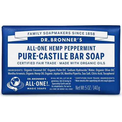 Dr.Bronner's Pure Castile Bar Soap All-One Hemp Peppermint-5 Oz