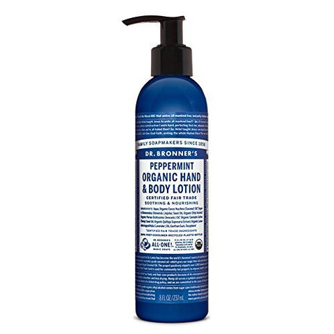 Dr.Bronner's Organic Hand & Body Lotion Peppermint-8 Oz