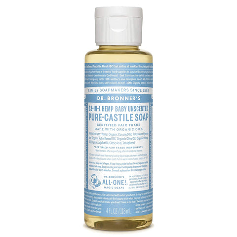 Dr.Bronner's Pure Castile Soap 18 In 1 Hemp Baby Unscented-4 Oz