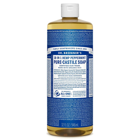 Dr.Bronner's Pure Castile Soap 18 In 1 Hemp Peppermint-32 Oz