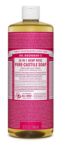 Dr.Bronner's Pure Castile Soap 18 In 1 Hemp Rose-32 Oz