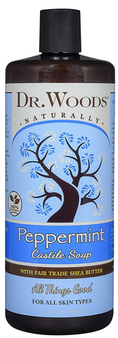 Dr.Woods Peppermint Castile Soap With Shea Butter-32 Oz