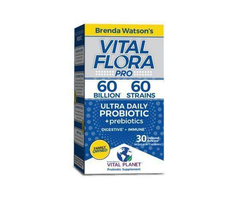 Brenda Watson's Vital Planet Vital Flora Pro, Ultra Daily Probiotic + Prebiotics - 30 Vegetable Capules