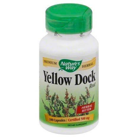 Natures Way Yellow Dock, Root, 500 mg, Capsules - 100 Each