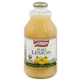 Lakewood Organic Fresh Pressed Lemon Juice, Pure - 32 Ounces