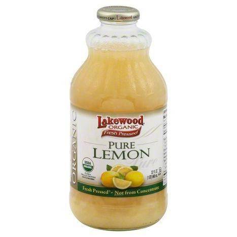 Lakewood Organic Fresh Pressed Lemon Juice, Pure - 32 Ounces