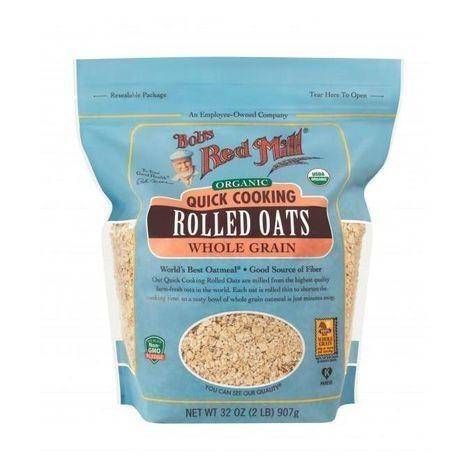 Bob's Red Mill Oats, Rolled, Organic, Quick Cooking, Whole Grain - 32 Ounces