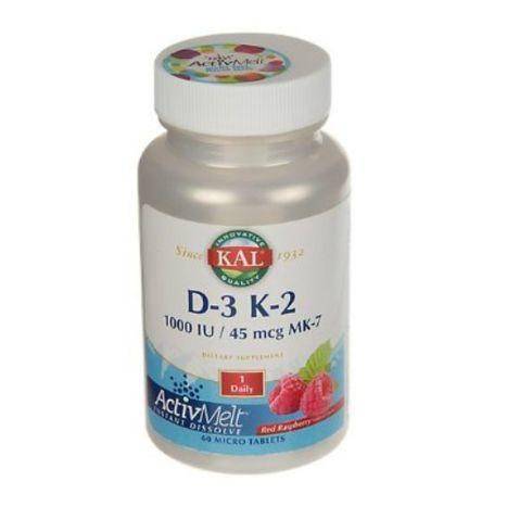 Kal D-3 & K-2 ActivMelts, Red Raspberry - 60 Micro Tablets