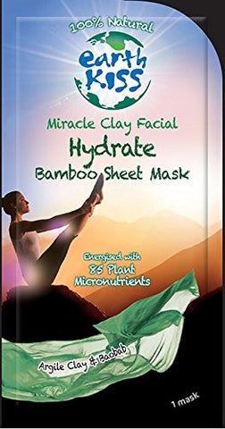 Earth Kiss Hydrate Bamboo Sheet Mask Argile Clay & Baobab-1 Mask