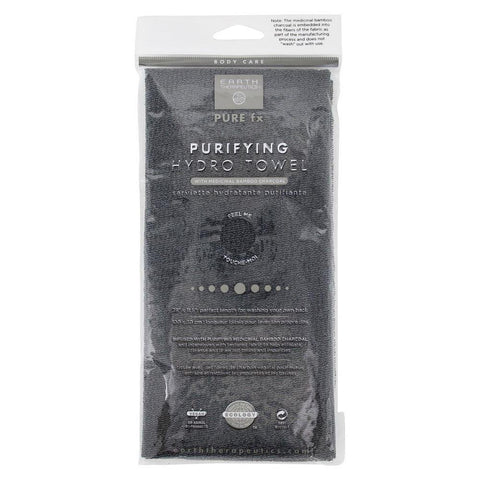 Earth Therapeutics Purifying Hydro Towel With Medicinal Bamboo Charcoal