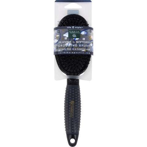 Earth Therapeutics Silicone Si Softgrip Grooming Brush Black Color