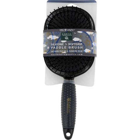 Earth Therapeutics Silicone Si Softgrip Paddle Brush Black Color