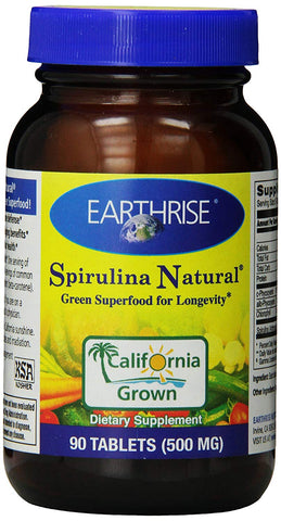 Earthrise Spirulina Natural Green Superfood For Longevity-90 Tablets