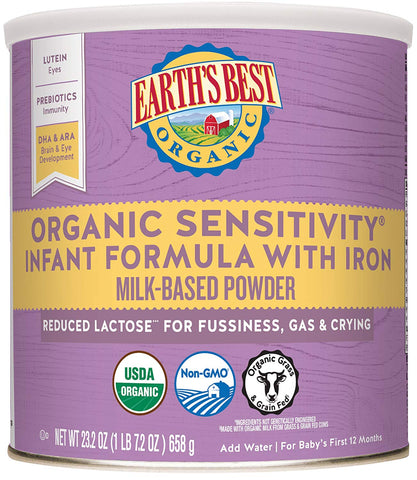 Earth's Best Organic Infant Formula With Iron Sensitivity-23.2 Oz