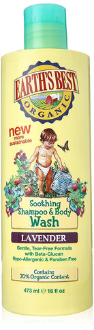 Earth's Best Organic Soothing Shampoo & Body Wash Lavender-16 Oz