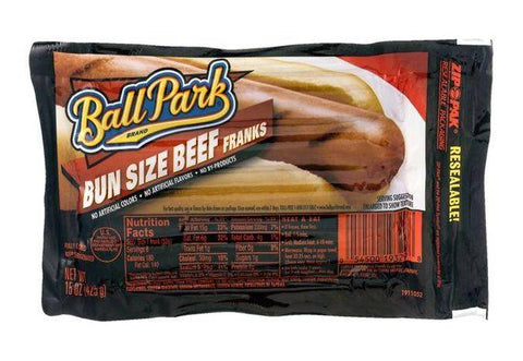 Ball Park Beef Franks, Uncured, Bun Size - 8 Count