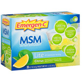 Emergen-C MSM 1000 Mg Lite Citrus Flavor 30 Packets-5.1 Oz