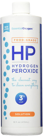 Essential Oxygen Food Grade HP Hydrogen Peroxide Solution 3% USP-16 Oz