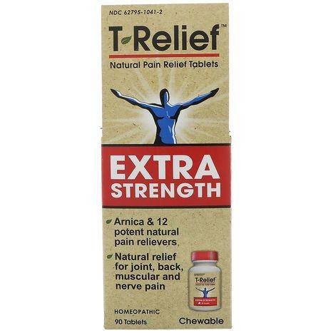 MediNatura T-Relief Extra Strength Homeopathic Natural Pain Relief Tablets - 90 Count