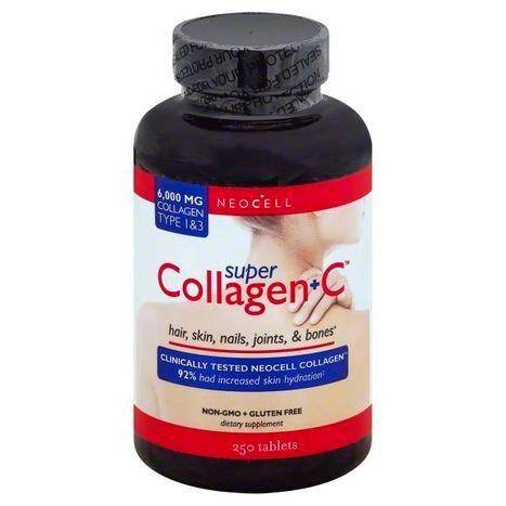 Neocell Collagen + C, Super, Type 1 & 3, 6,000 mg, Tablets - 250 Each