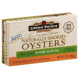 Crown Prince Natural Oysters, Naturally Smoked, in Pure Olive Oil - 3 Ounces
