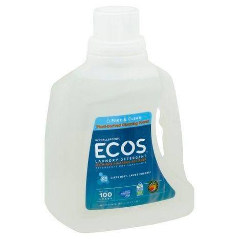 Ecos Laundry Detergent, Hypoallergenic, 2X Ultra, with Built-in Fabric Softener, Free & Clear - 100 Ounces