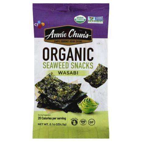 Annie Chuns Seaweed Snacks, Organic, Wasabi - 0.16 Ounces