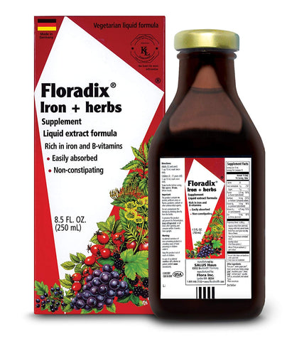 Floradix Iron+Herbs Supplement Liquid Extract Formula-8.5 Oz