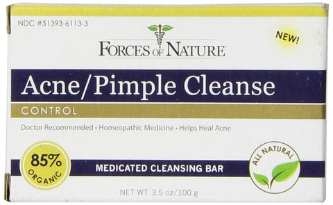Forces Of Nature Acne/Pimple Cleanse Control Medicated Cleansing Bar-3.5 Oz