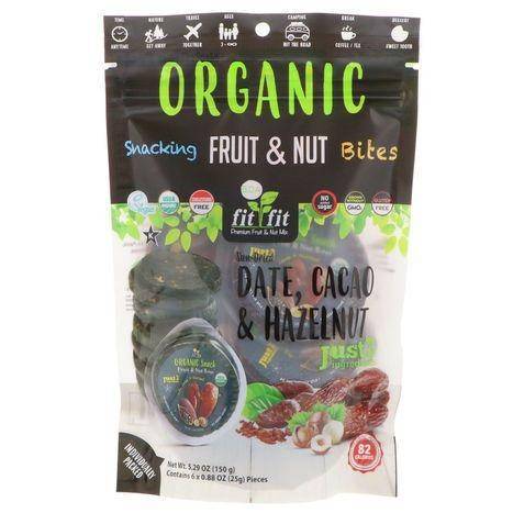 Nature's Wild Organic Snacking Fruit & Nut Bites, Sun-Dried Date, Cacao & Hazelnut - 5.29 Ounces