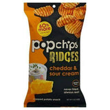 Popchips Potato Snack, Popped, Ridges, Cheddar & Sour Cream - 5 Ounces