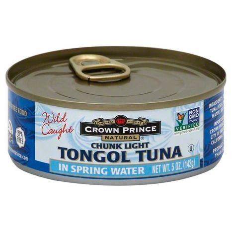 Crown Prince Natural Tuna, Tongol, Chunk Light, in Spring Water - 5 Ounces