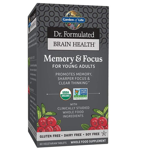 Garden Of Life Dr.Formulated Brain Health Memory & Focus For Young Adults-60 Vegetarian Tablets