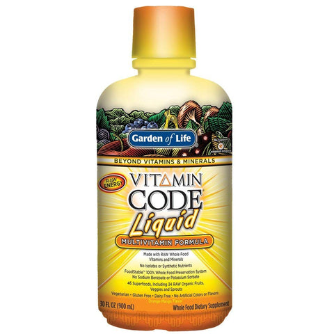 Garden Of Life Vitamin Code Liquid Multivitamin Formula Orange Mango Flavor-30 Oz