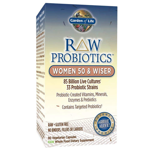 Garden Of Life Raw Probiotics Women 50 & Wiser 85 Billion Live Cultures 33 Strains-90 Vegetarian Capsules Note: Need To Be Refrigerated