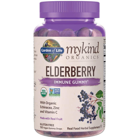 Garden Of Life My Kind Organics Elderberry Immune Gummy-120 Vegan Gummy Drops