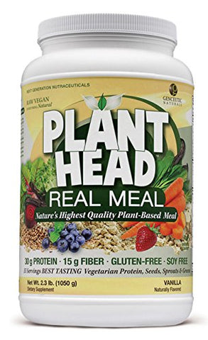 Genceutic Naturals Plant Head Real Meal Vanilla Flavor-2.3 Lb
