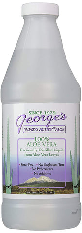 George's 100% Aloe Vera Fractionally Distilled  Liquid From Aloe Vera Leaves-32 Oz