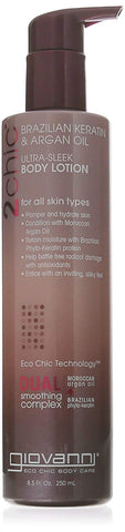 Giovanni 2Chic Ultra Sleek Body Lotion Brazilian Keratin & Argan Oil-8.5 Oz