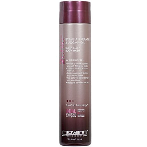 Giovanni 2Chic Ultra Sleek Body Wash Brazilian Keratin & Argan Oil-10.5 Oz