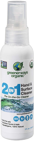 Greenerways Organic 2 in 1 Hand & Surface Cleaner-2 Oz