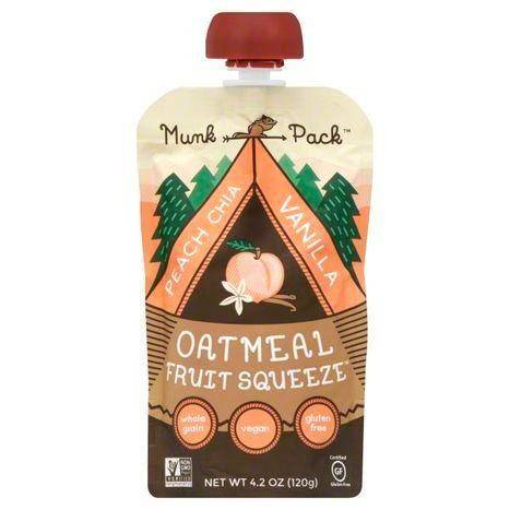 Munk Pack Oatmeal Fruit Squeeze, Peach Chia Vanilla - 4.2 Ounces