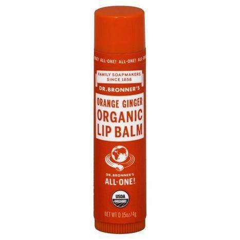 Dr Bronners Lip Balm, Organic, Orange Ginger - 0.15 Ounces