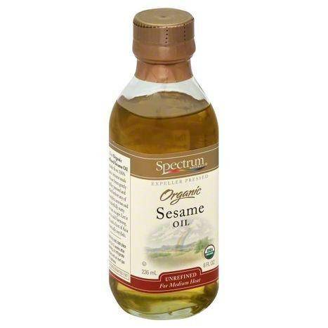 Spectrum Naturals Sesame Oil, Organic, Unrefined - 8 Ounces