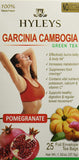 Hyleys Garcinia Cambogia Green Tea Pomegranate 25 Foil Envelope Tea Bags-1.32 Oz