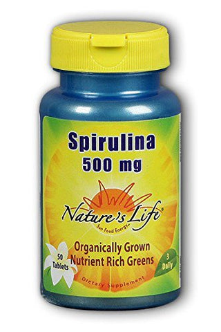 Nature's Life Spirulina 500 Mg Organically Grown-50 Tablets