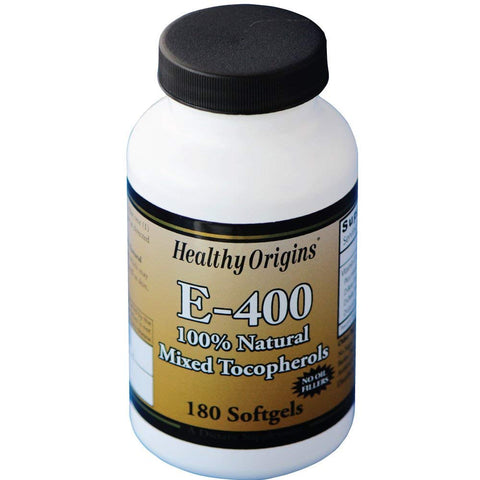 Healthy Origins E-400 Naturally Sources Mixed Tocopherols-180 Softgels