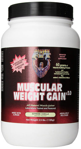 Healthy Fit Muscular Weight Gain v3.0 Extreme Vanilla Flavor-2.5 Lb